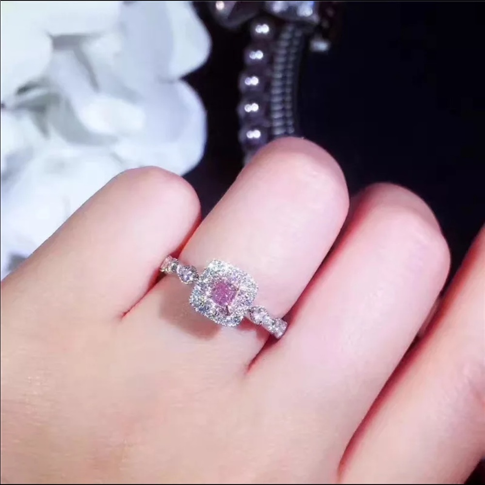 Sterling silver pink sapphire ring - Picture 4 of 5